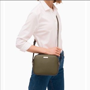 Kate Spade Genuine Leather Cammie Newbury Lane Crossbody Sapling (Dark green)